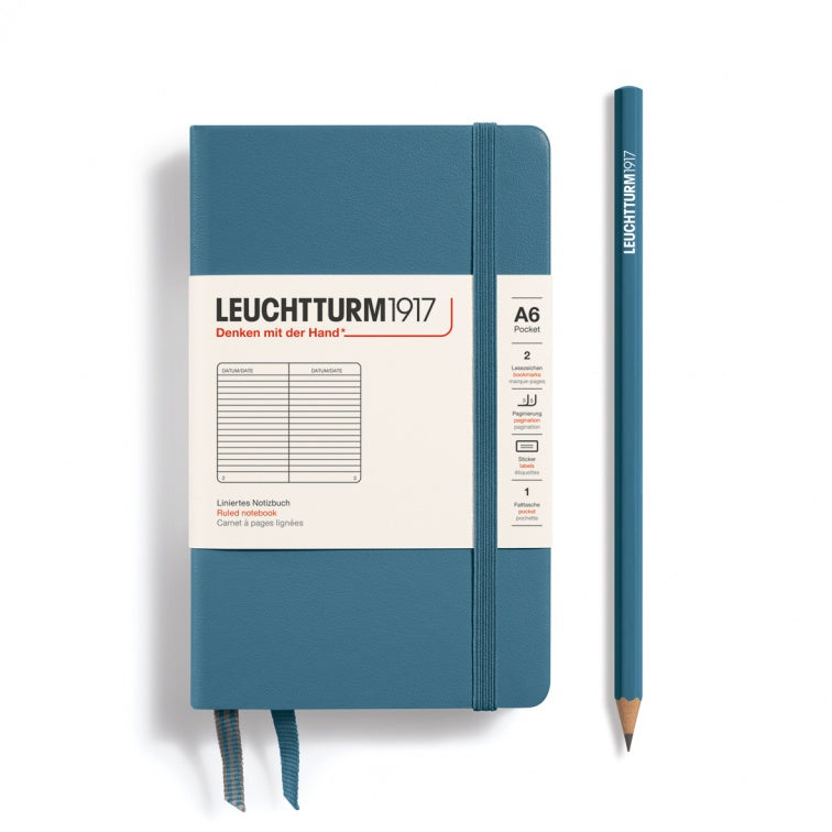 Leuchtturm1917 Stone Blue, Notebook Hardcover Pocket (A6)