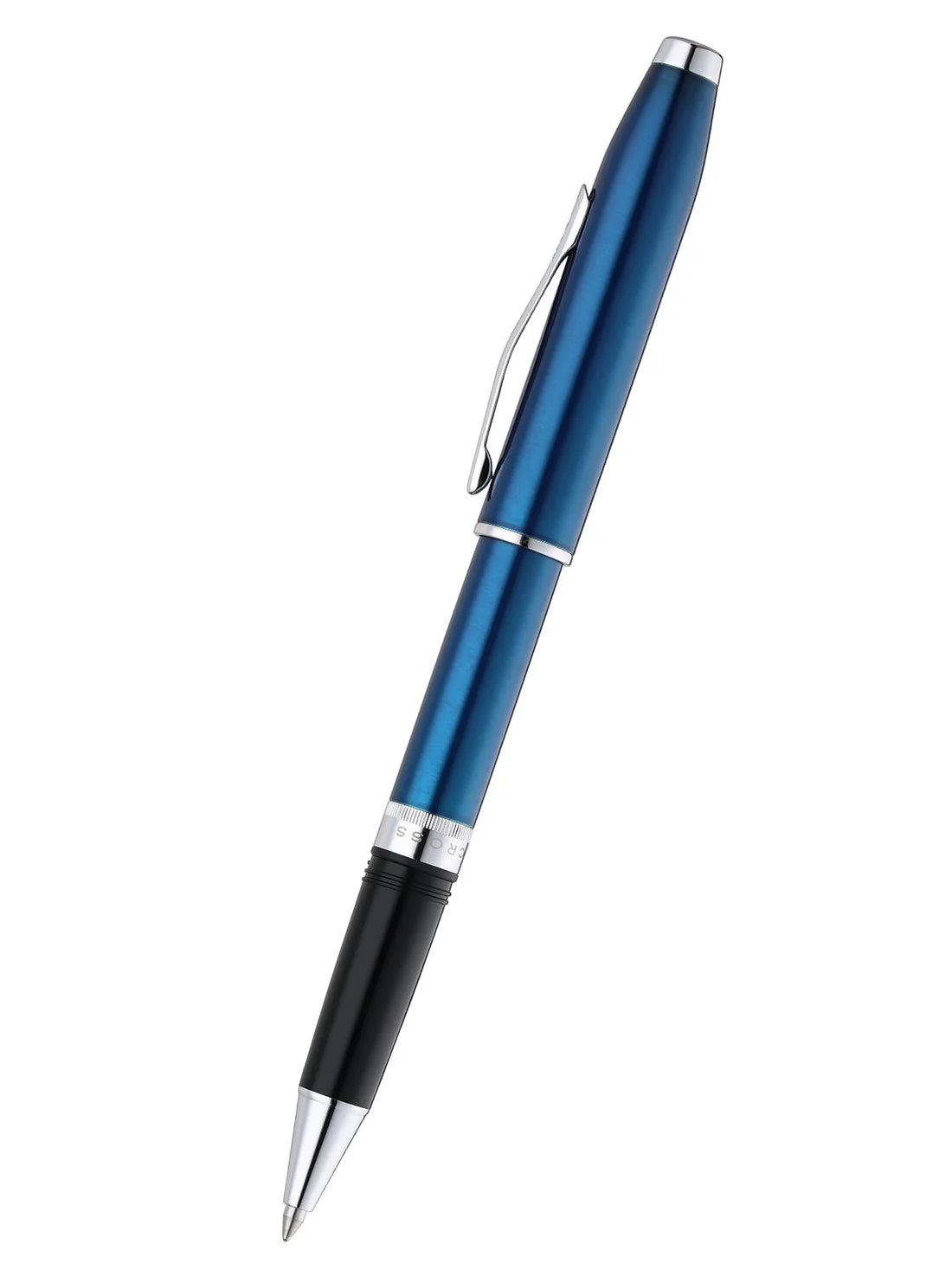 Cross Foundry Glossy Translucent Blue Lacquer with Polished Chrome Appointments Rollerball Pen