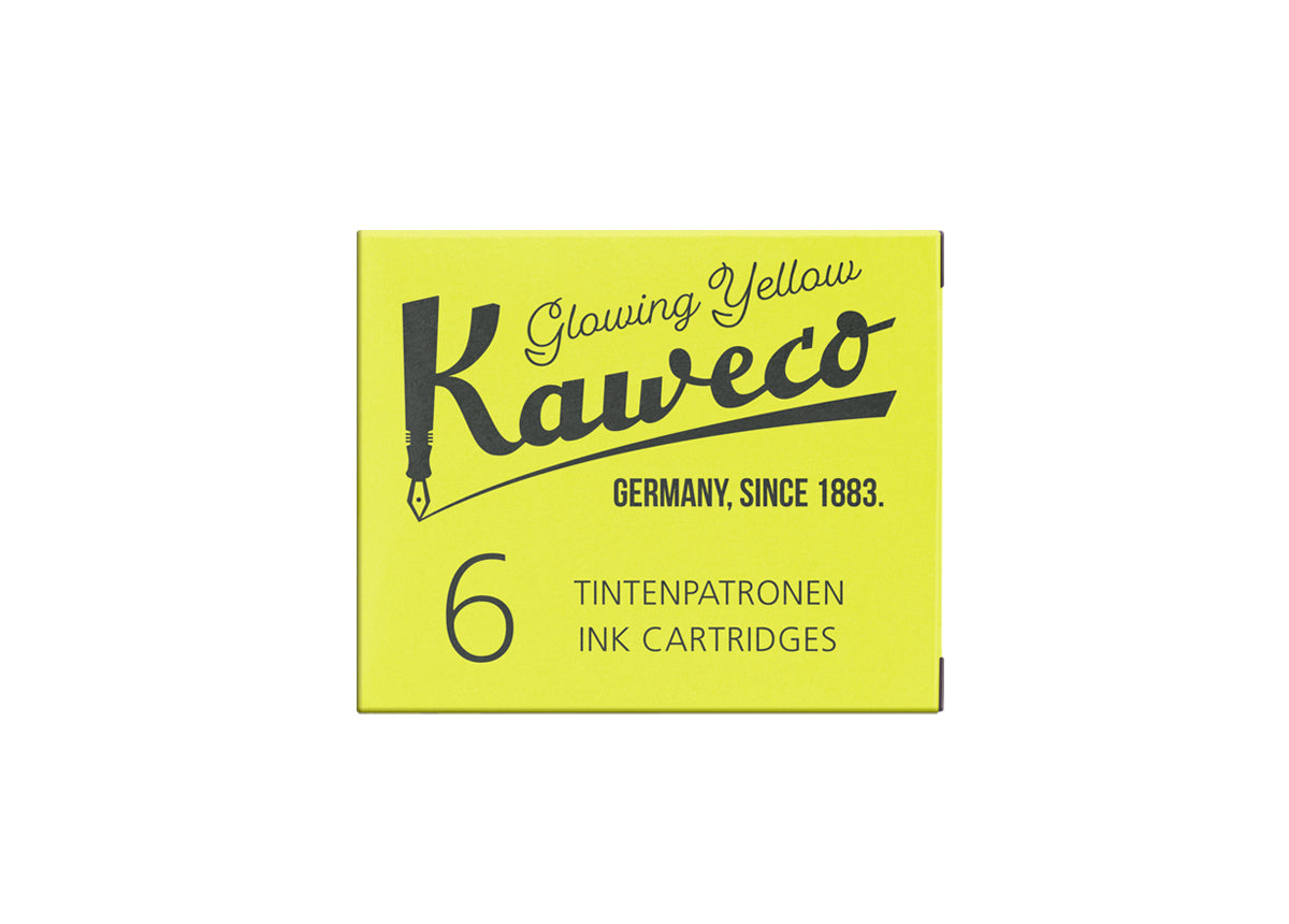KAWECO INK CARTRIDGES 6 PIECES HIGHLIGHTER YELLOW
