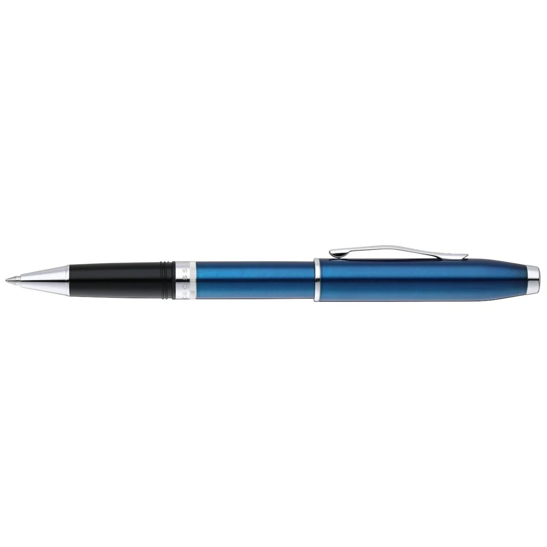 Cross Foundry Glossy Translucent Blue Lacquer with Polished Chrome Appointments Rollerball Pen