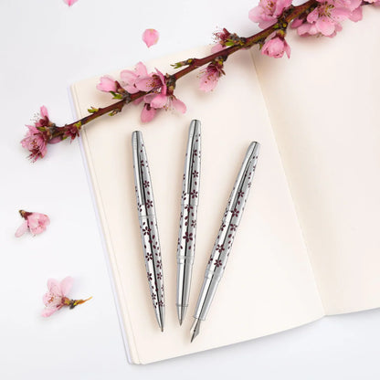 Cross ATX® Cherry Blossom Polished Chrome with Polished Chrome Appointments and Chrome Plated Medium Nib Fountain Pen