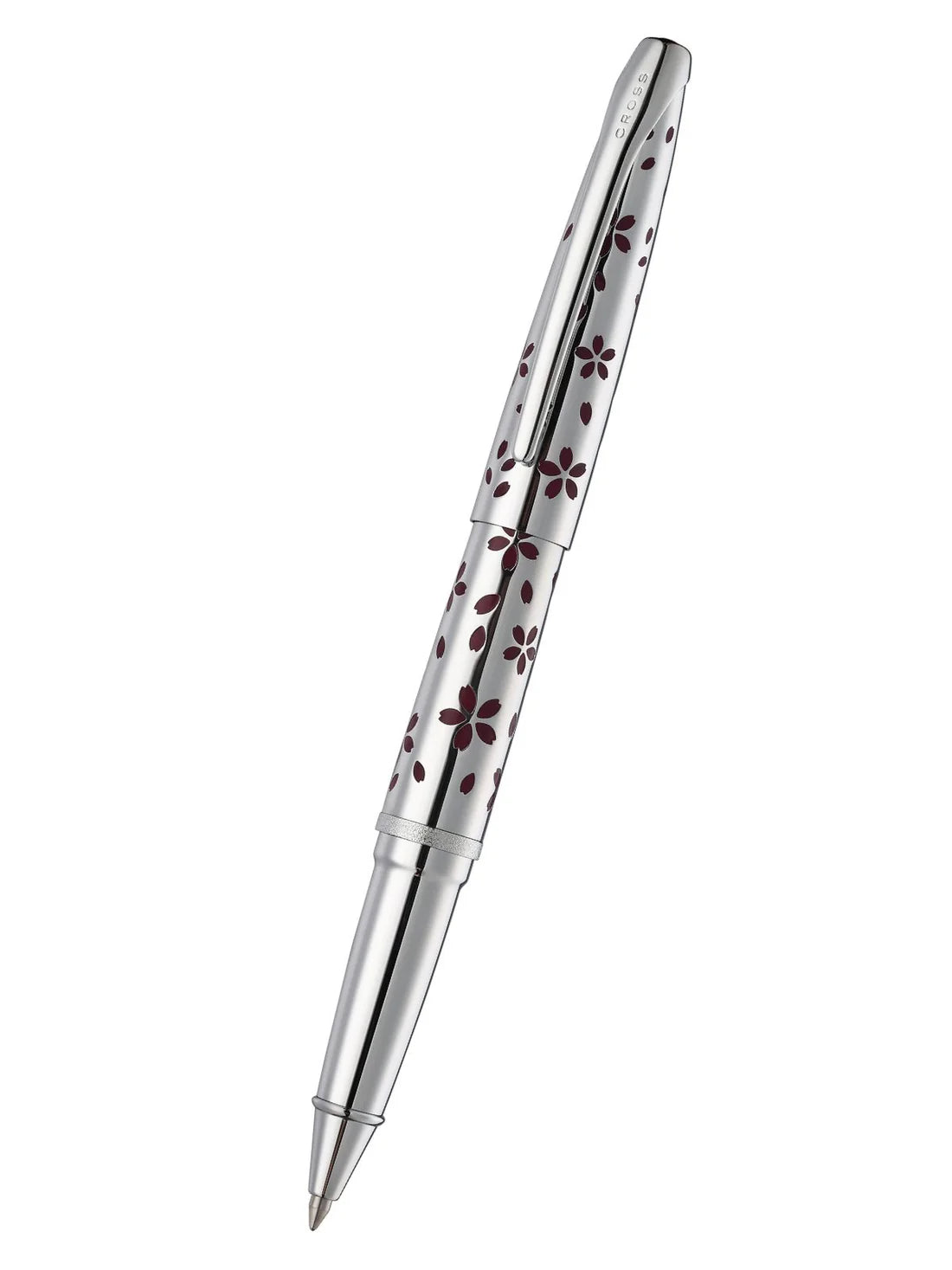Cross ATX® Cherry Blossom Polished Chrome with Polished Chrome Appointments Rollerball Pen
