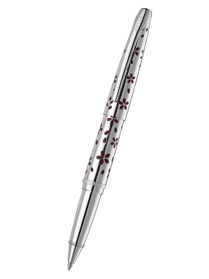 Cross ATX® Cherry Blossom Polished Chrome with Polished Chrome Appointments Rollerball Pen