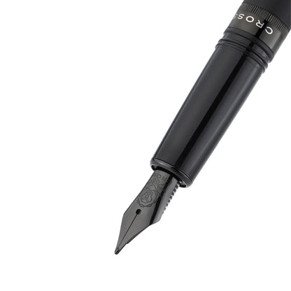 Cross Foundry Matte Black Lacquer with PVD Black Appointments Fountain Pen