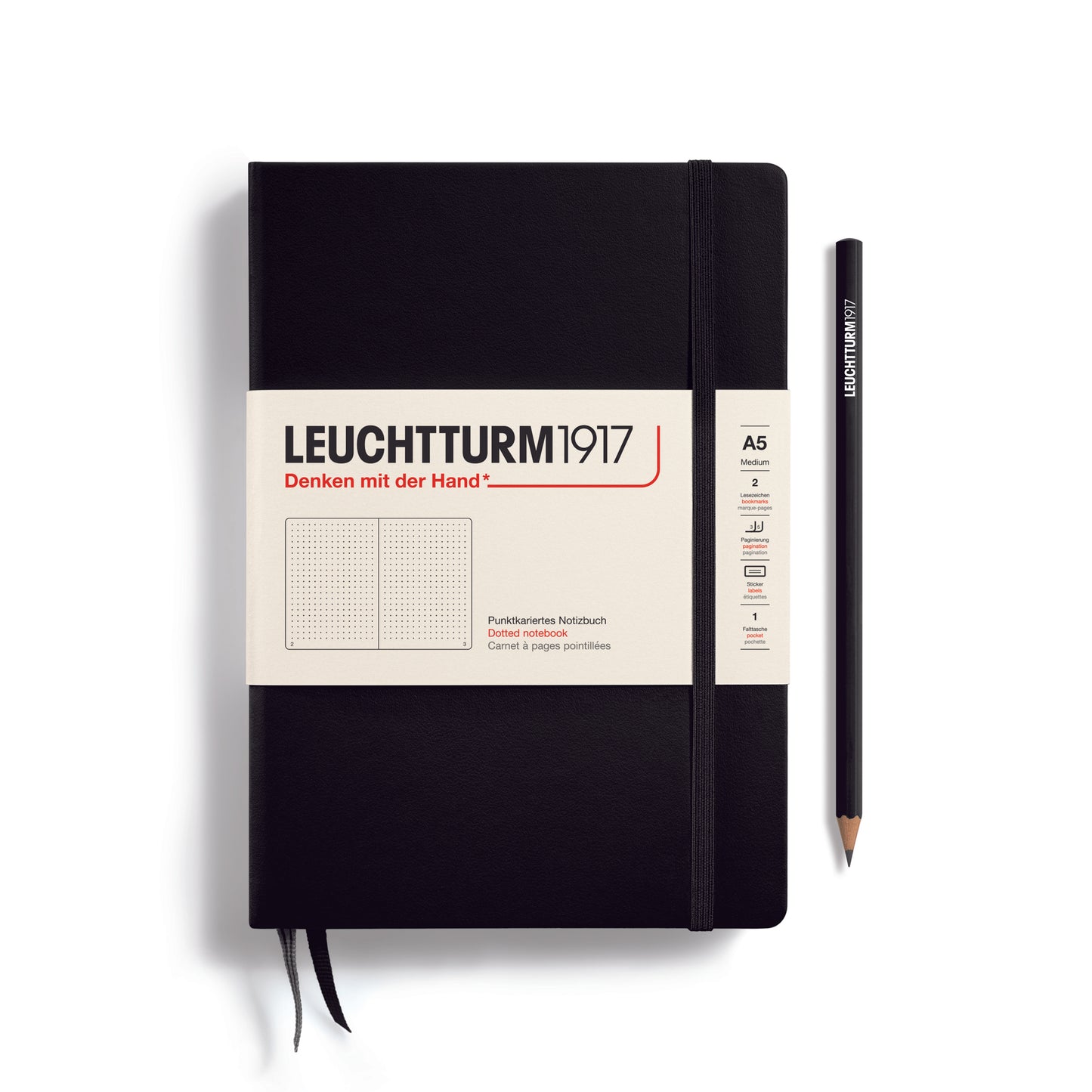 Leuchtturm1917 Black, Notebook Hardcover Medium (A5)