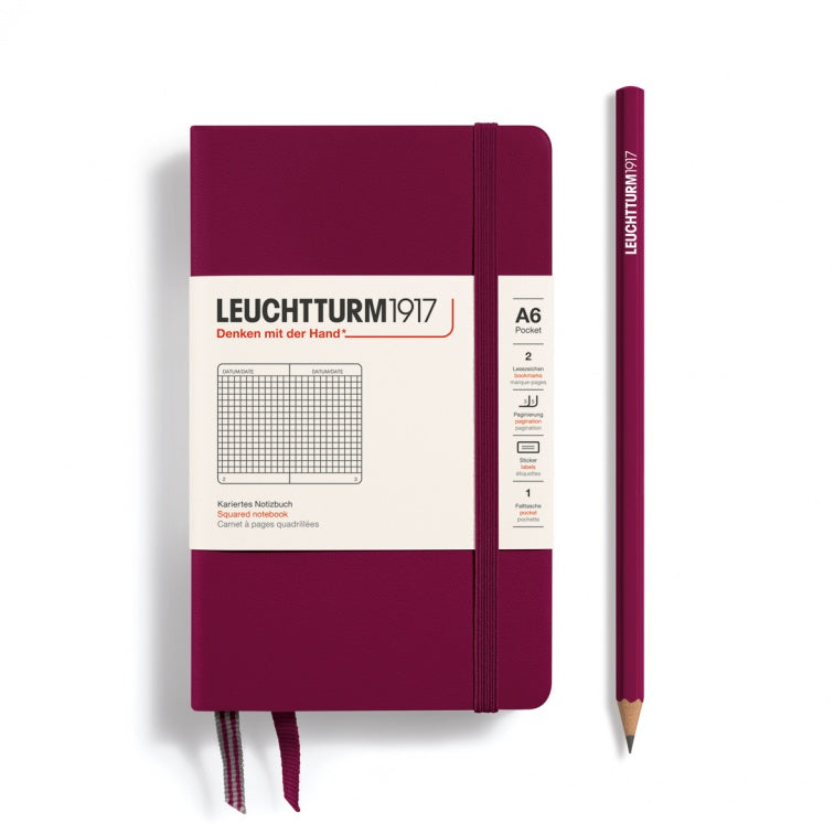 Leuchtturm1917 Port Red, Notebook Hardcover Pocket (A6)