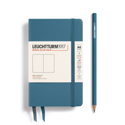 Leuchtturm1917 Stone Blue, Notebook Hardcover Pocket (A6)
