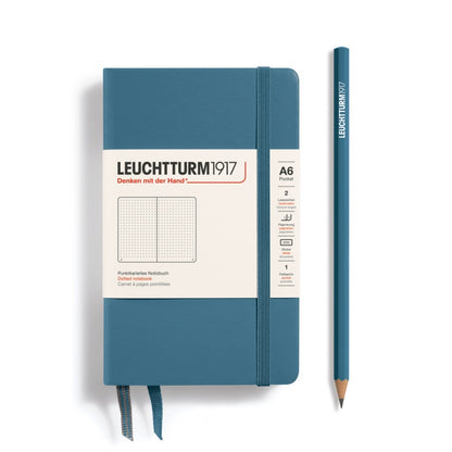 Leuchtturm1917 Stone Blue, Notebook Hardcover Pocket (A6)