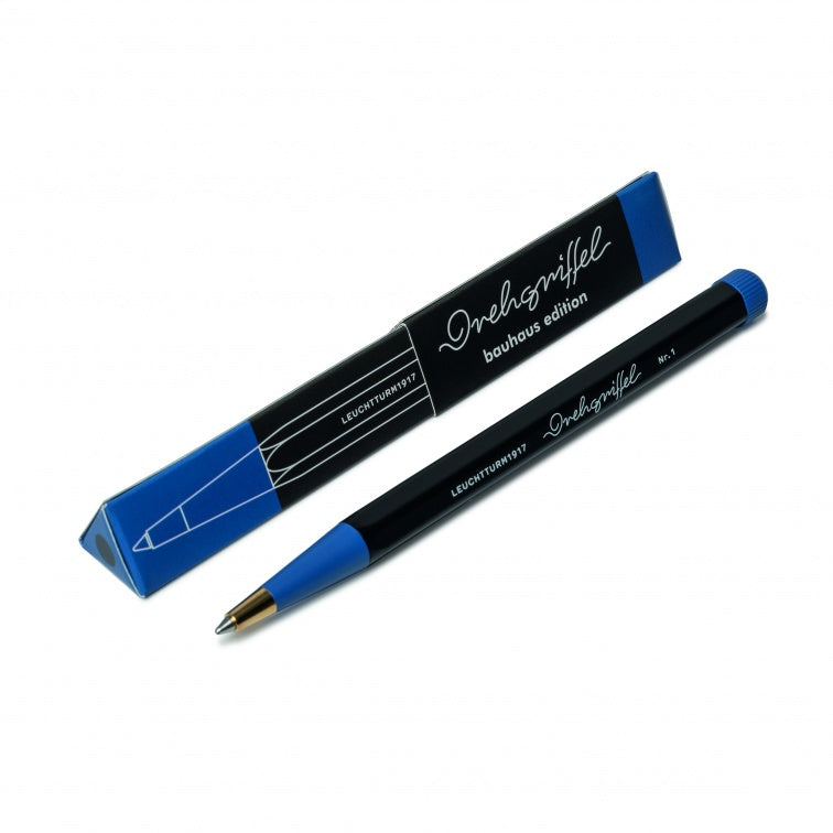 Black / Royal Blue, Drehgriffel Nr. 1, Bauhaus Edition, ballpoint pen with royal blue ink