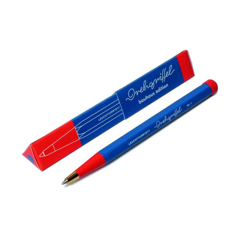 Royal Blue / Red, Drehgriffel Nr. 1, Bauhaus Edition, ballpoint pen with royal blue ink