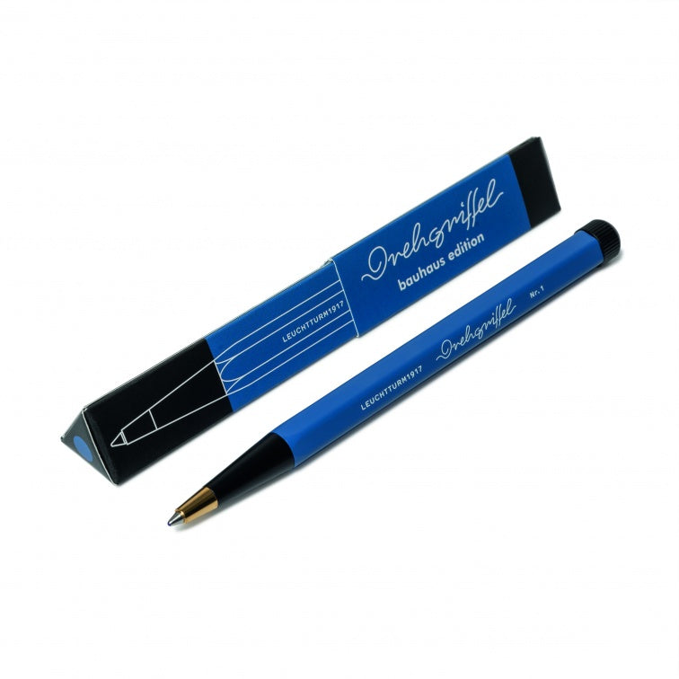 Royal Blue / Black, Drehgriffel Nr. 1, Bauhaus Edition, ballpoint pen with royal blue ink