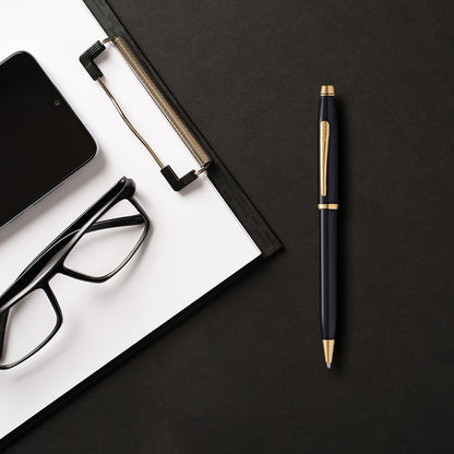 Cross Century® II Black Lacquer with 23KT Gold-Plated Appointments Ballpoint Pen