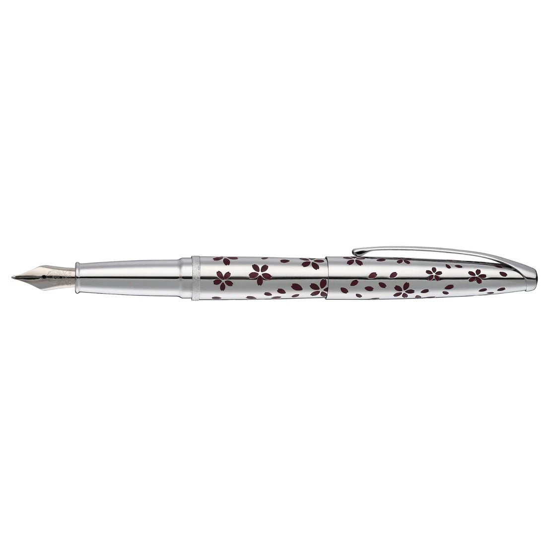 Cross ATX® Cherry Blossom Polished Chrome with Polished Chrome Appointments and Chrome Plated Medium Nib Fountain Pen