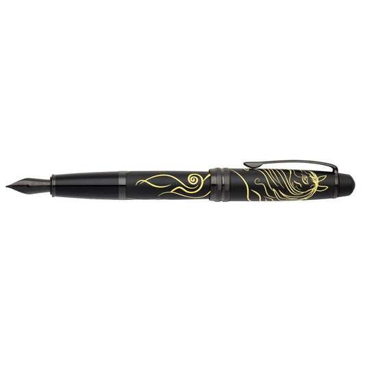 Cross Bailey Zodiac Year of the Horse Matte Black Lacquer Stainless Steel Medium Nib Fountain Pen