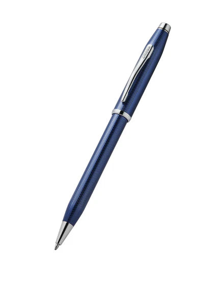 Cross Century® II Polished Translucent Cobalt Blue Engraved Diamond Pattern with Polished Chrome Appointments Ballpoint Pen