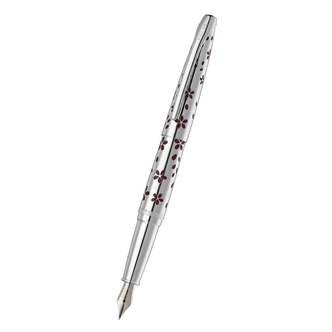Cross ATX® Cherry Blossom Polished Chrome with Polished Chrome Appointments and Chrome Plated Medium Nib Fountain Pen