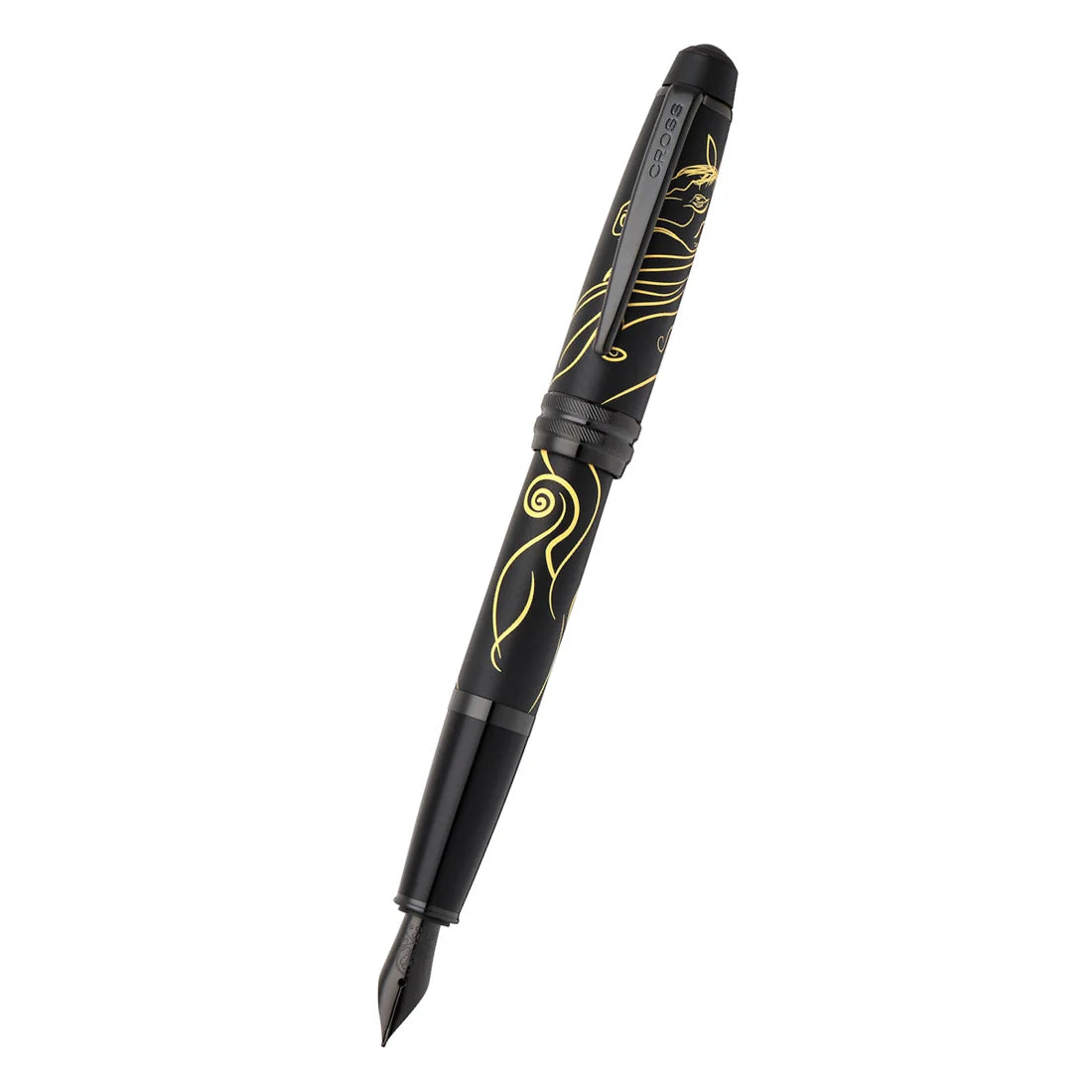 Cross Bailey Zodiac Year of the Horse Matte Black Lacquer Stainless Steel Medium Nib Fountain Pen