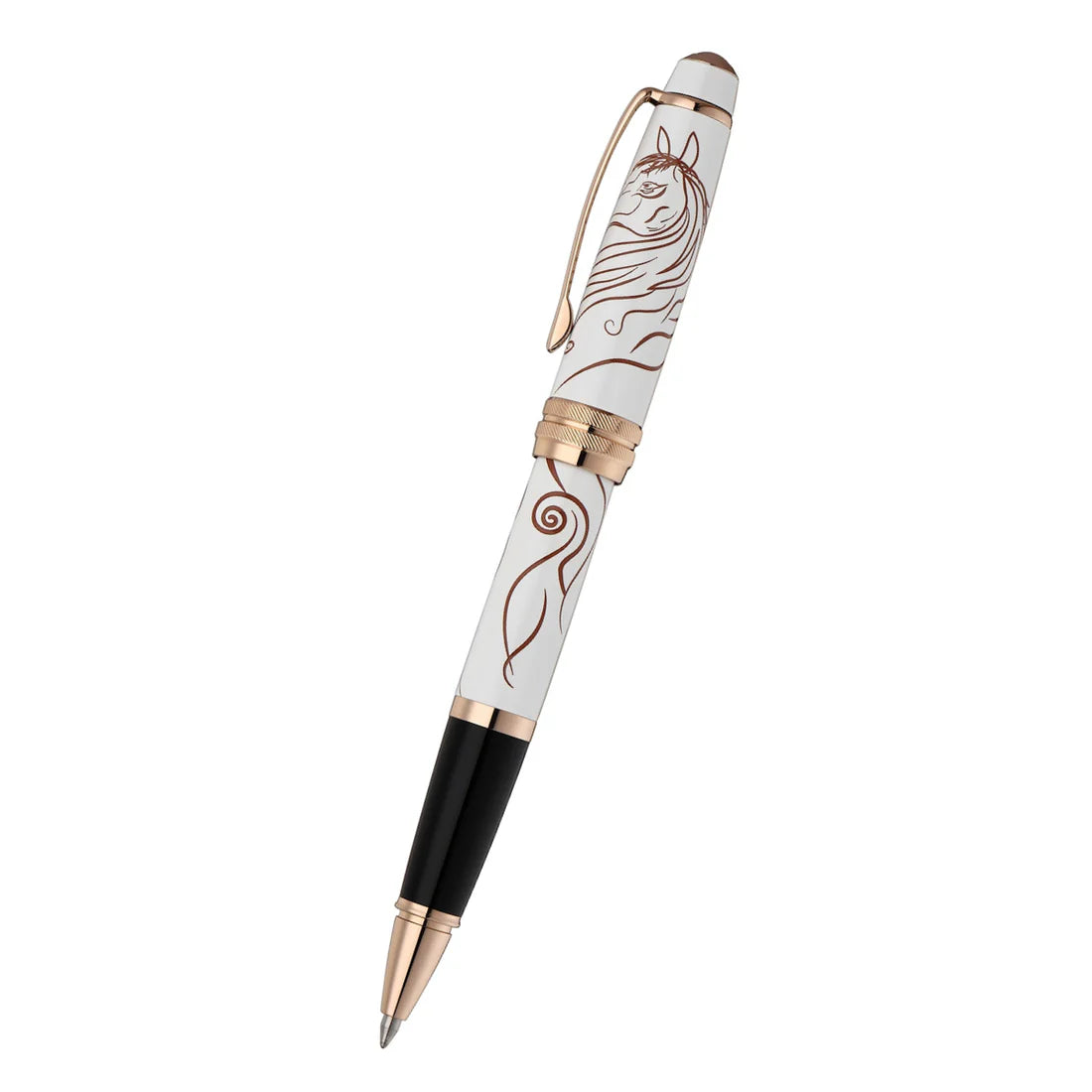 Cross Bailey Zodiac Year of the Horse White Lacquer with Rose-Gold Plated Appointments Ballpoint Pen
