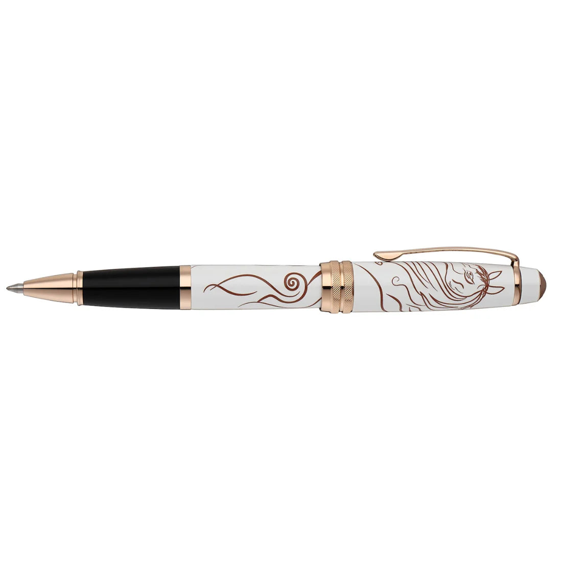 Cross Bailey Zodiac Year of the Horse White Lacquer with Rose-Gold Plated Appointments Ballpoint Pen