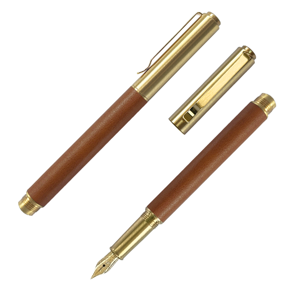 IWI HANDSCRIPT FOUNTAIN PEN RETRO BRASS LIGHT BROWN