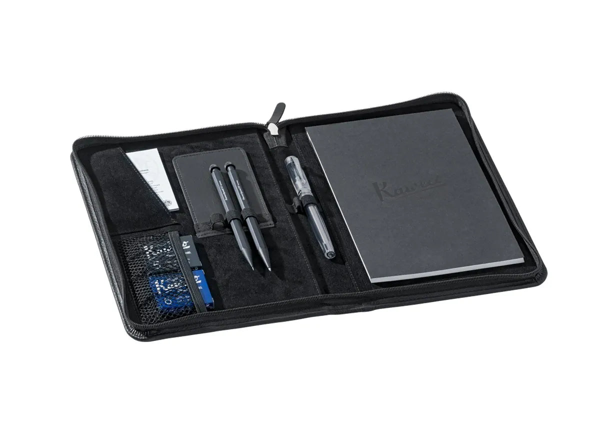 KAWECO Organiser A5 Genuine Leather Black