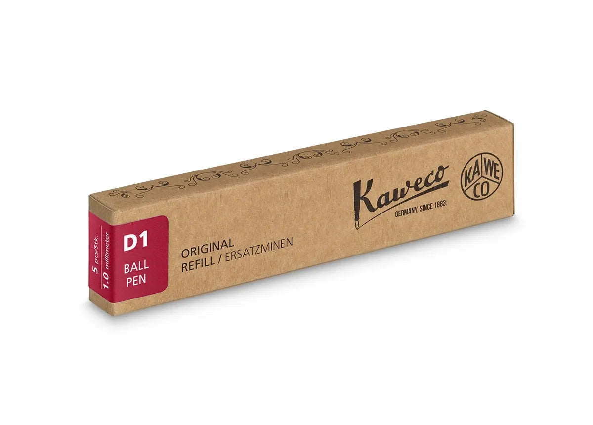 KAWECO D1 Ballpen Refill Red 1.0mm - 5 pcs