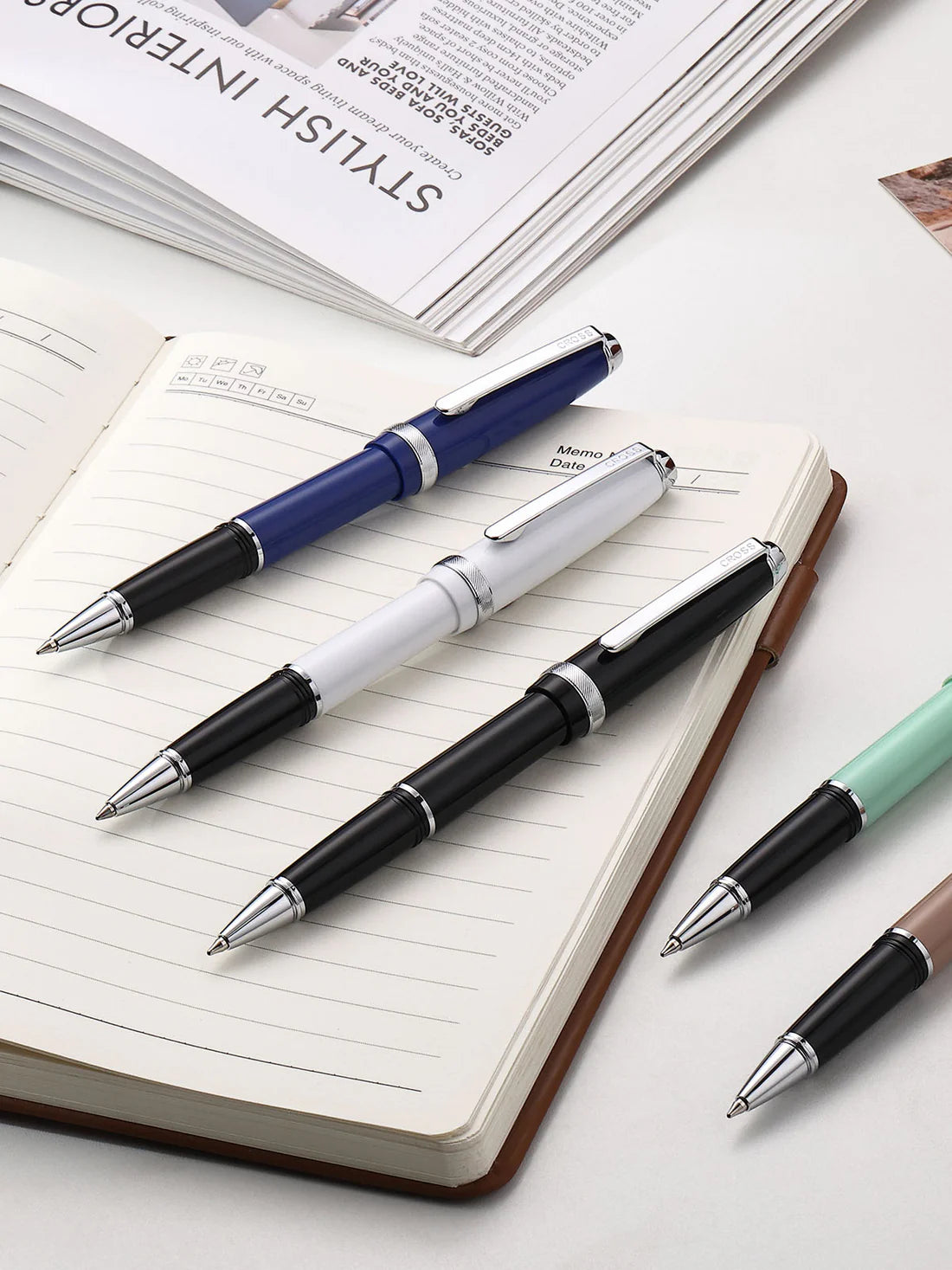Cross Lume Porcelain White with Polished Chrome Appointments Ballpoint Pen
