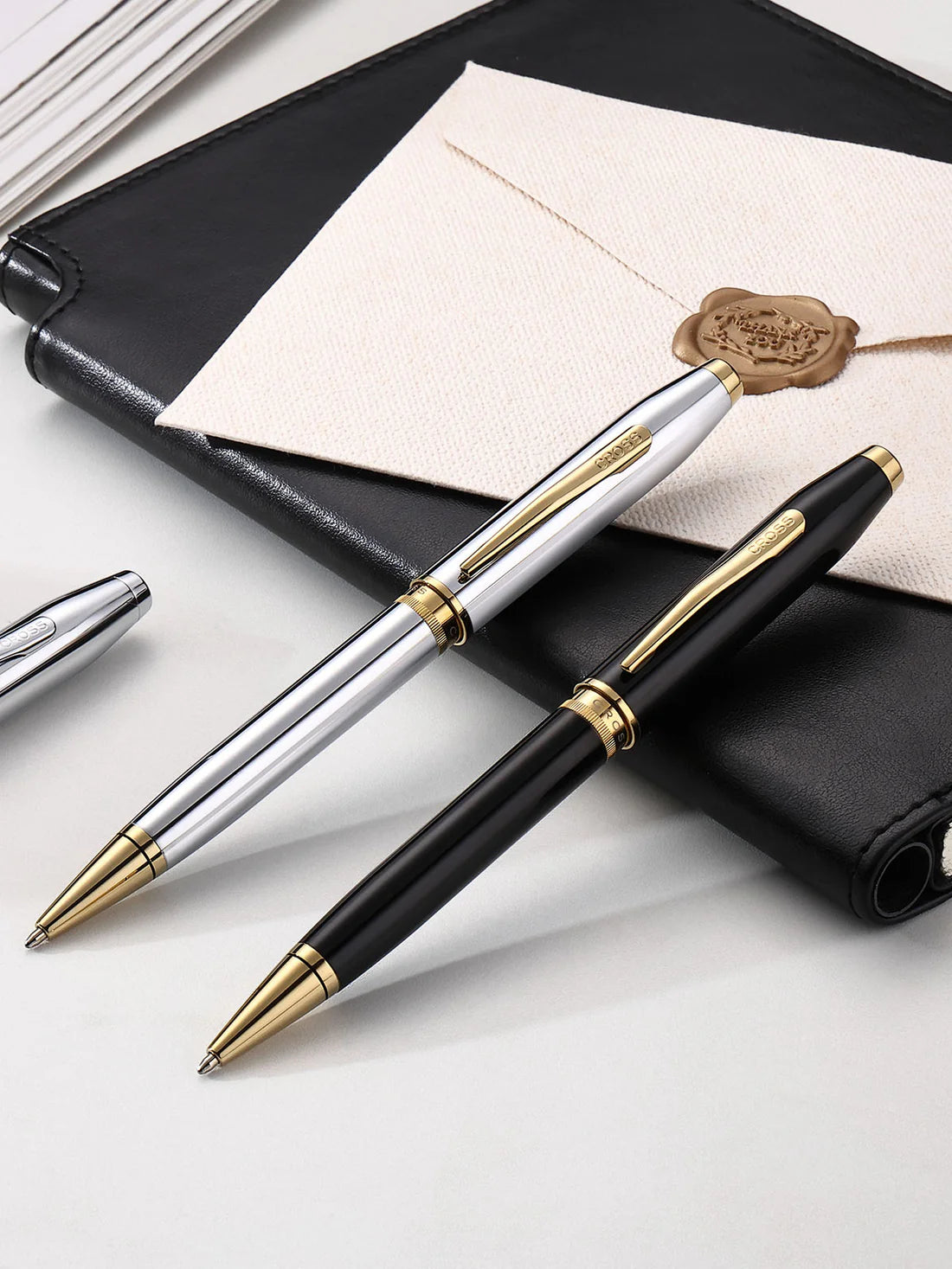 Cross Foundry Polished Chrome with PVD Gold Appointments Ballpoint Pen