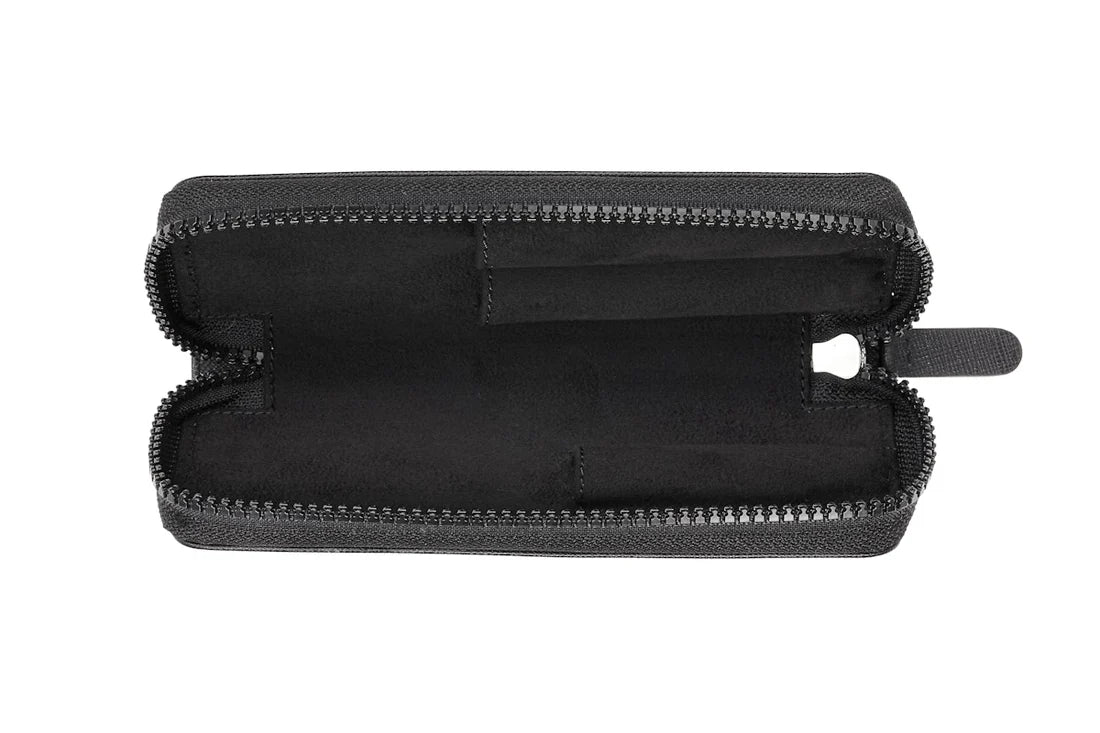 Cross Classic Black Leather Zippered Double Pen Case Gift Bundle