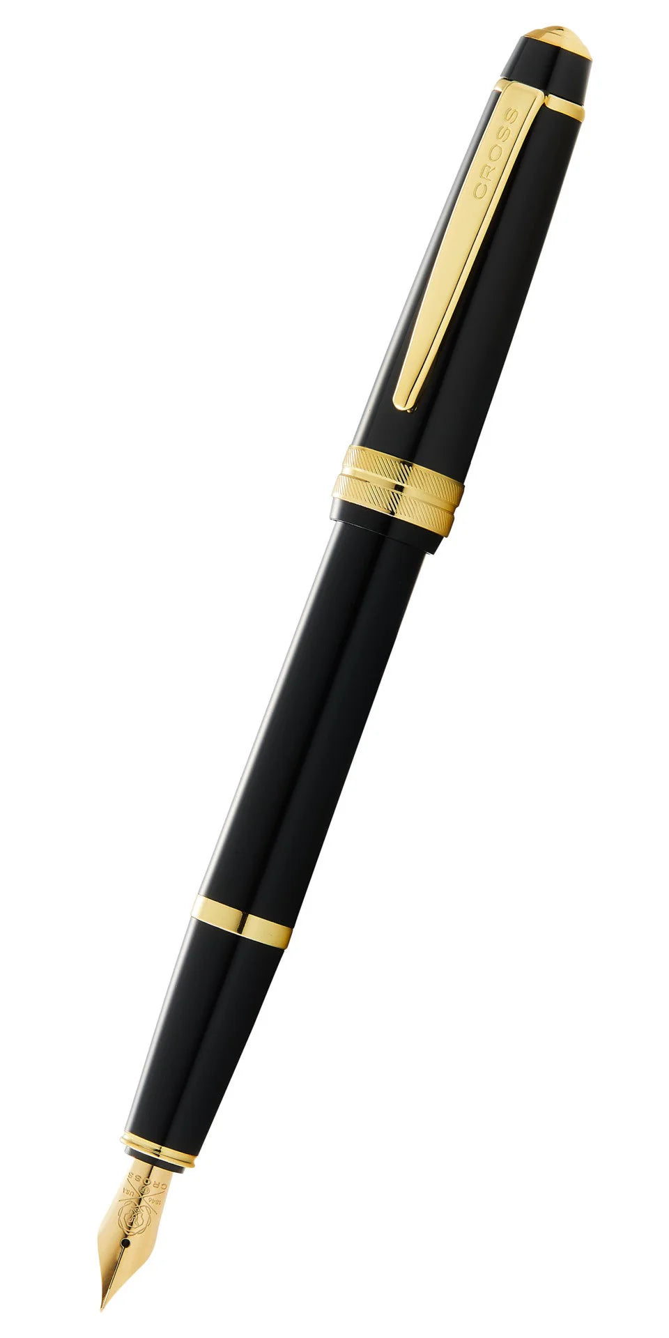 Cross Bailey Light™ Polished Black Resin and Gold Tone Fine Nib Fountain Pen