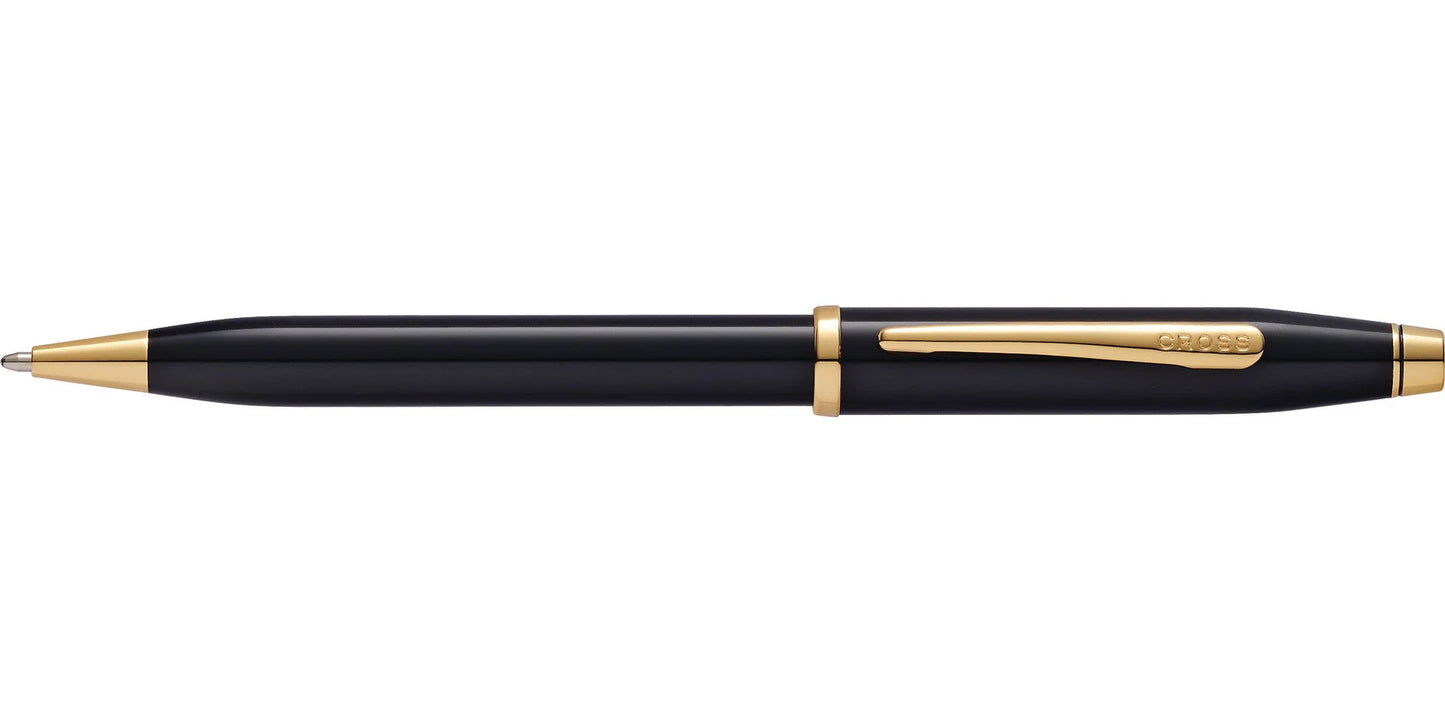 Cross Century® II Black Lacquer with 23KT Gold-Plated Appointments Ballpoint Pen