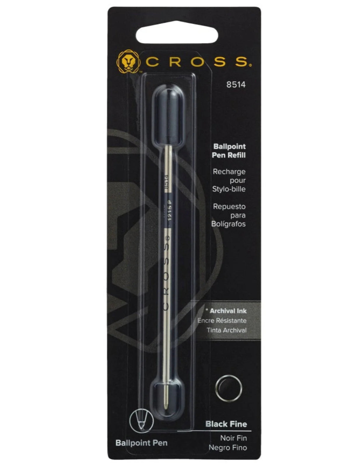 Cross Ballpoint Pen Refill - Black - Fine - Single Pack