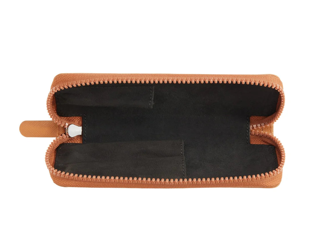 Cross Mocha Leather Zippered Double Pen Case Gift Bundle