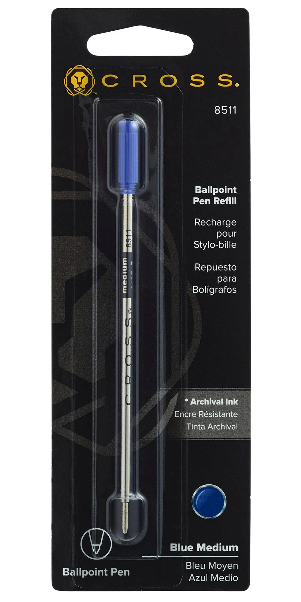 Cross Ballpoint Pen Refill - Blue - Medium - Single Pack