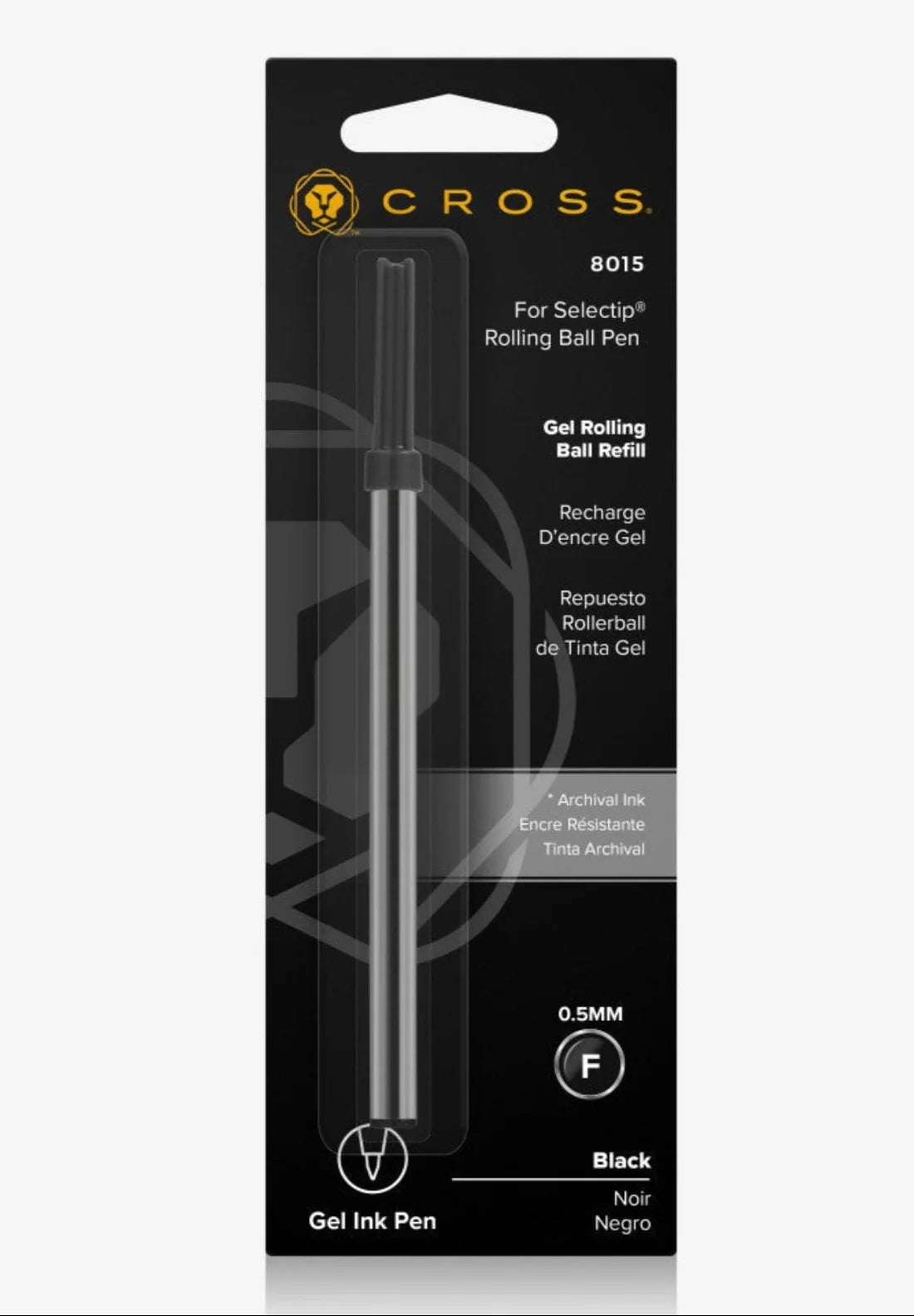 Cross Selectip® Fine Gel Rollerball Refill - Black - Single Pack (0.5MM)