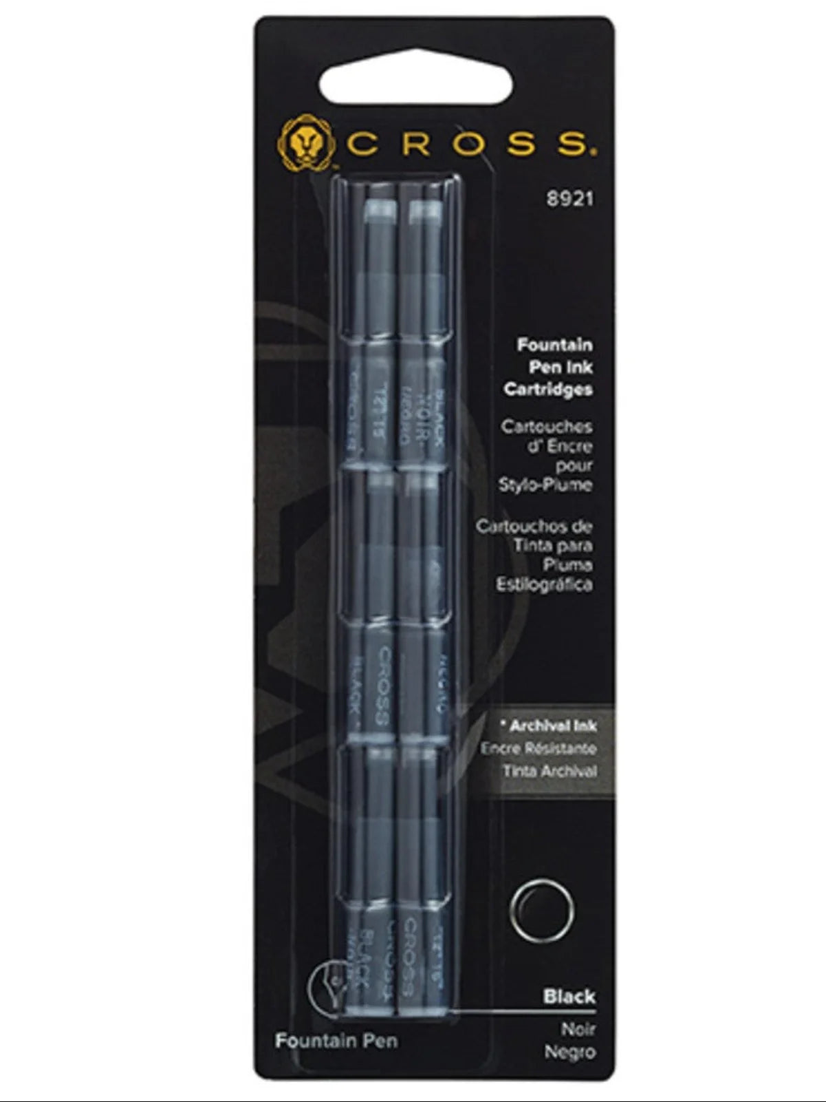 Cross Fountain Pen Ink Cartridge - Black (6 per card)